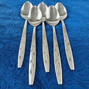 National Stainless Haiti Pattern Tablespoons Set of 5 Japan Leaf Vine Flatware